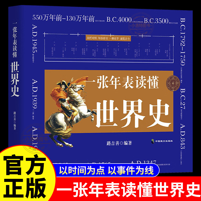 正版 一张年表读懂世界史 以时间为点 以事件为线 书写中外历史大事件 中小学生青少年课外阅读 世界通史历史知识畅销书籍排行榜