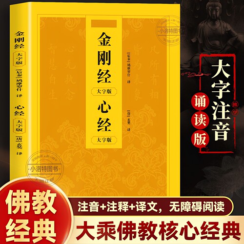 官方正版 金刚经心经大字注音诵读版 佛学十三经单本 般若波罗蜜多心经 带注释译文翻译佛教经典入门书无障碍阅读佛学必读轻松书籍