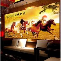 馬到成功八駿圖十字繡2023新款線繡客廳八匹馬自己繡手工八駿馬