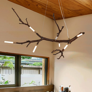 自然复古吊灯树脂仿枯木装饰灯创意个性干树枝树杆树杈造型吊灯