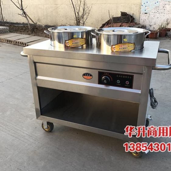 商用不锈钢粥车酒店食堂医院学校送餐车送饭车汤粥车保温车外卖车