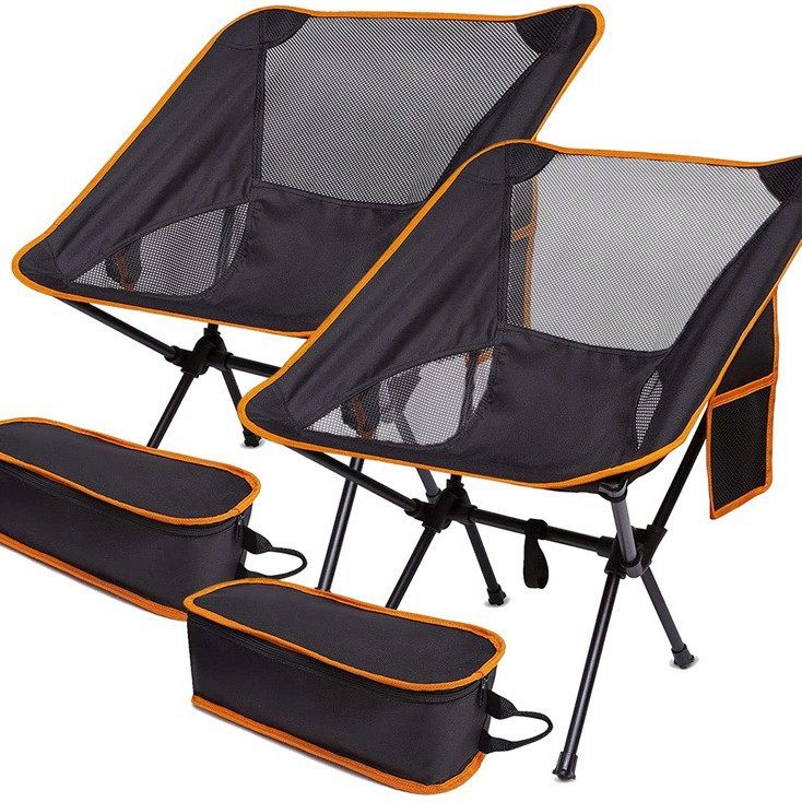 户外便携月亮椅可折叠沙滩椅铁管太空椅配收纳袋承重强休闲躺椅