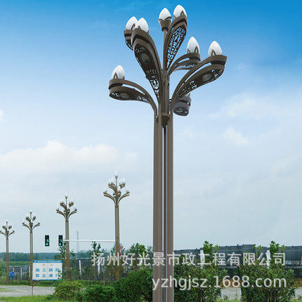 户外道路八叉九火led8米玉兰灯12米带杆玉兰景观组合灯造型灯厂家