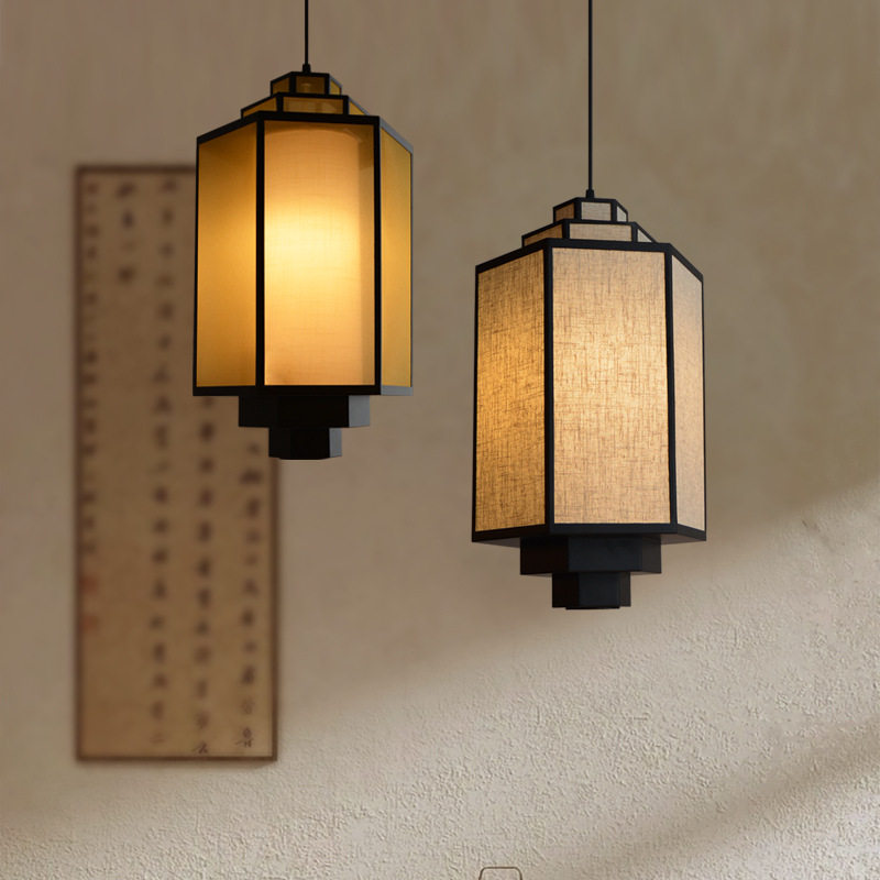 新中式仿古铁艺灯笼灯射灯吊灯酒店餐厅火锅店餐饮店工程装饰灯具