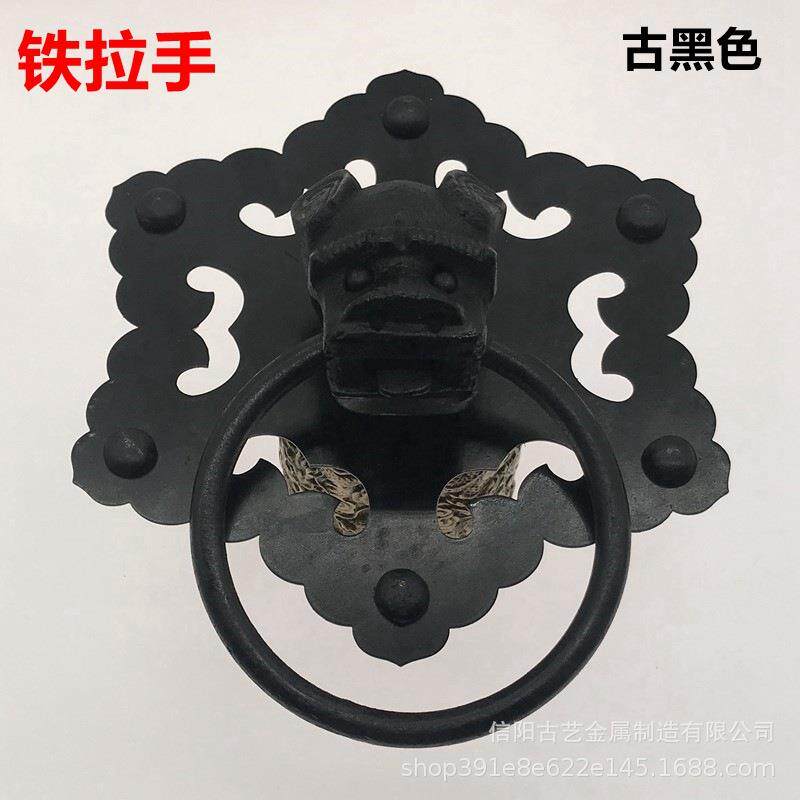 中式仿古四合院大门首寿字铁环把手铸铁兽头提手拉手拉环手柄