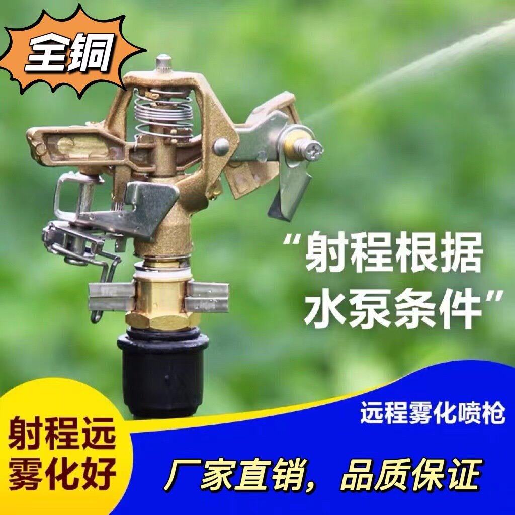 6分DN20全铜180度360旋转摇臂喷头金属可调可控角度草坪园林喷灌