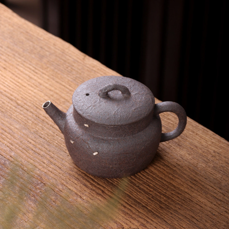 薄胎原矿粗陶锔钉汉瓦壶李辉熠霜影壶高端茶壶茶具中式泡茶壶单壶