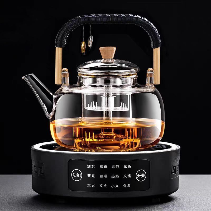 2025新款12大功能电陶炉煮茶器蒸煮防爆玻璃茶壶烧水泡茶具套装