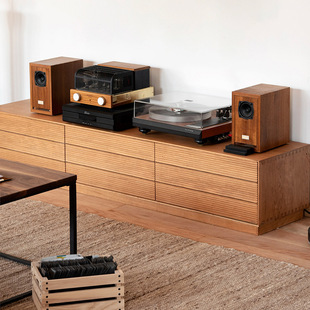 简约大容量抽屉视听柜北欧实木电视柜 家用客厅创意收纳落地柜