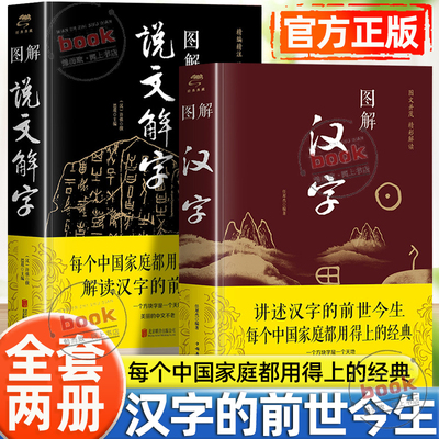 认准正版】图解汉字+图解说文解字正版全套两本讲述汉字的前世今生每个中国家庭都用得上的经典图解汉字的故事古代汉语字典详解