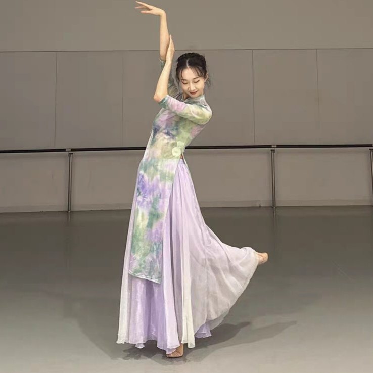 青花瓷古典舞演出服雨巷佳人入画江南舞蹈演出服中国风旗袍表演服
