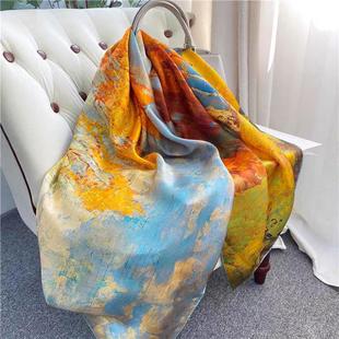 围巾丝巾 180女士品质丝巾长条薄款 春秋丽锦锻80 B13 白桦林