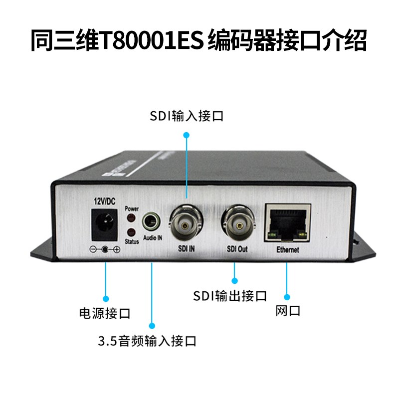 同三维高清VGA/HDmMI/SDI视频H.265/4网络推流编码器户外直播wifi