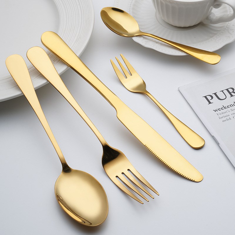 不锈钢餐具30件k套1010餐具礼盒套装酒店西餐甜品勺牛排刀叉勺