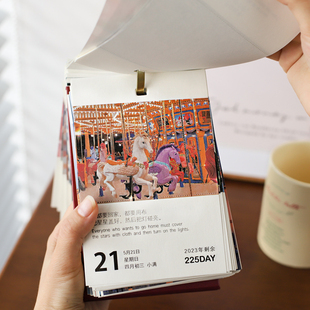 可爱日子 情诗一束365天v精装日历风景优美文案桌面台历礼物精选
