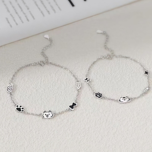 猫狗日记情侣手链小猫小狗轻奢小众精致高级感高颜值学生党送礼盒