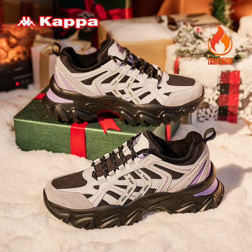 Kappa女鞋棉鞋女冬加绒老爹鞋女