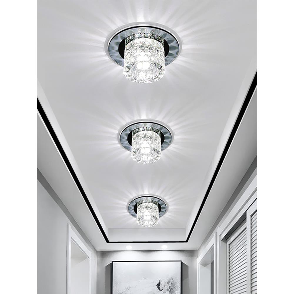 现代简约水晶过道灯走廊灯嵌入式led玄关门厅楼道阳台灯筒灯射灯