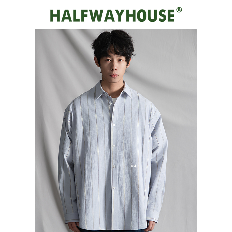 HalfwayHouse翻领长袖休闲百搭