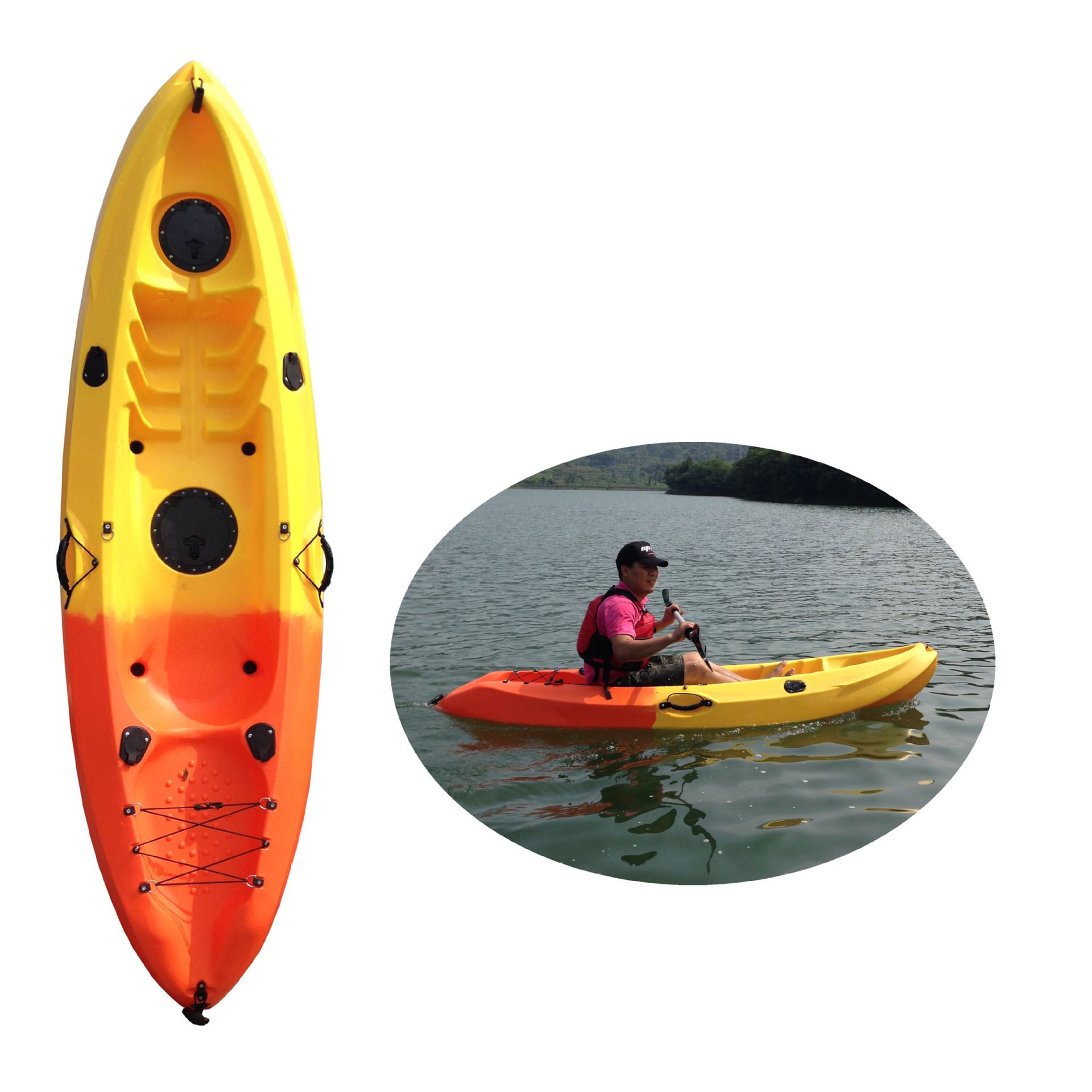 厂家直销2.6米单人皮划艇单人塑料平台舟钓鱼艇