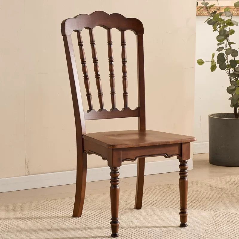 美式实木餐椅简约复古藤编家用轻奢靠背椅新中式温莎椅法式