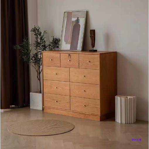 日式樱桃木九斗柜多格原木储物收纳柜斗橱实木北欧简约边柜抽屉柜,电子元器件市场,电线扎带/束线带,淘宝优惠券,粉丝福利购,淘宝优惠卷