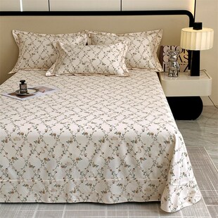 纯棉磨毛床单g件加厚春秋冬床品全棉布女K被单子单双人加大定制尺