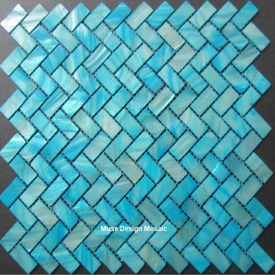 Mediterrane Dyedm Blue Shell Mosaic Tiles for DIY bathroom s