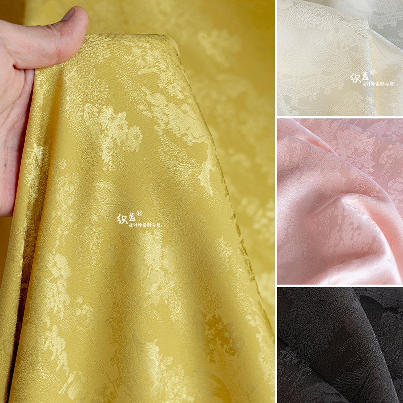 轻薄复古仿醋酸提花面