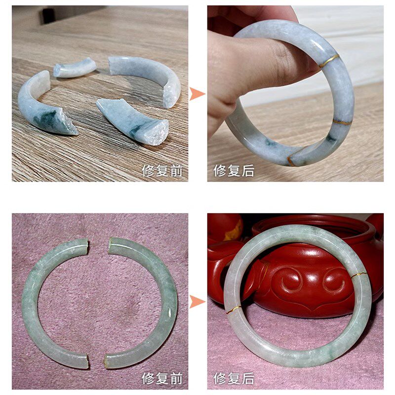 金缮修复工具材料瓷器紫砂壶x玉镯金缮金漆修复手镯茶具破损万能