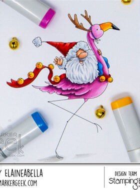 Stamping Bella 火烈鸟小矮人 GromeE and the Flamingo 橡皮印章