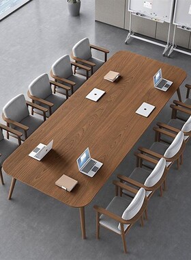 约北欧全实木大XKX桌长书桌简B家用办公脑客厅长条电桌简约现代办