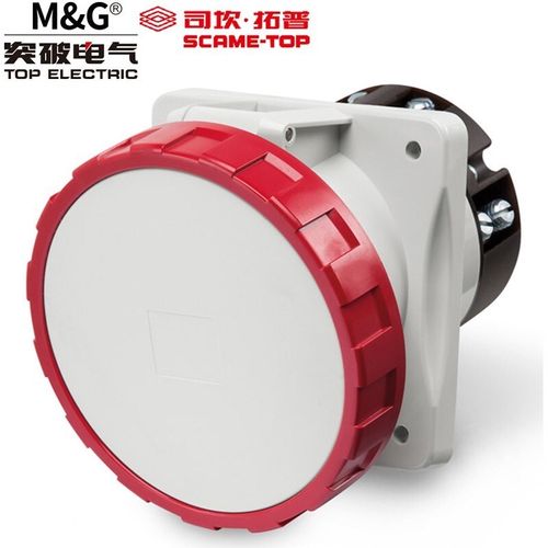 司坎拓普scame暗装斜式插座IP67航空z工业插头63A 4芯380V418.636