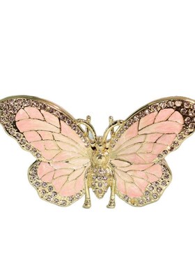 日韩创意珐琅彩首饰盒潮流饰品收纳盒轻奢滴O油蝴蝶小摆件手工艺