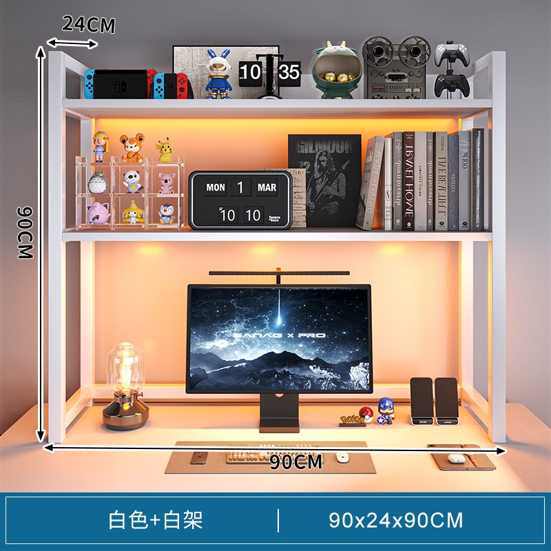 桌面多层简约书架多功能学生书桌上收F纳置物架铁艺洞洞板可放桌