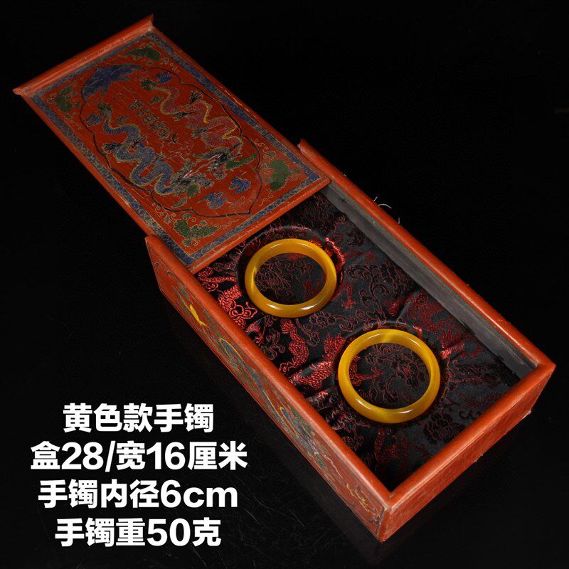 古玩古董旧藏清代l宫廷御藏绿色猫眼石手链一对配老器盒旧货收藏