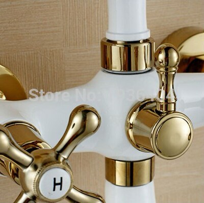 Luxury European Styler Telephone Set Shower Faucet White Bat
