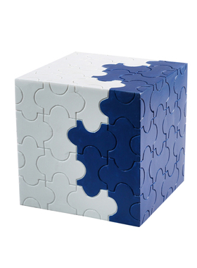 现代简约几何魔方正方体圆v柱形摆件样板间家居书房工艺品底座配