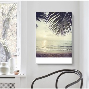 现代简约客厅风景三联装饰画沙发背景J墙大海挂画北欧创意壁画