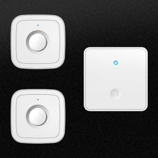 无线门铃自发电i 家用别墅遥控A智能一拖二拖一防水86型大按键门