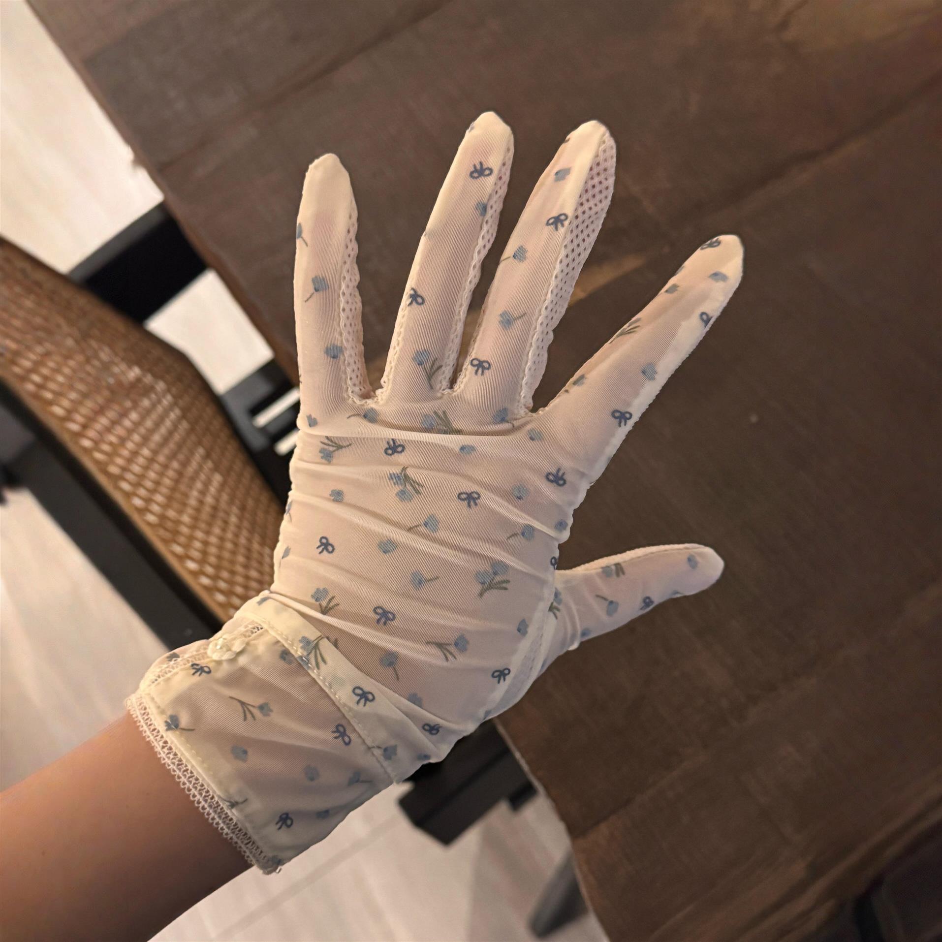 小碎花冰感防晒手套女紫外