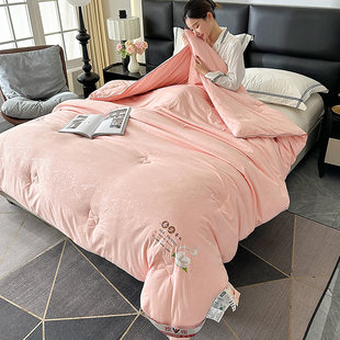 雅鹿高奢丨新款宋锦缎蚕丝蛋白被加厚冬春秋被卧室家用通用atb