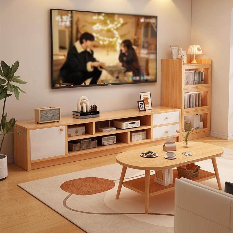 拉车套罩电视柜小户型出租房客厅家用中古风落地现代简约一体北欧,电子元器件市场,LED反光杯,淘宝优惠券,粉丝福利购,淘宝优惠卷