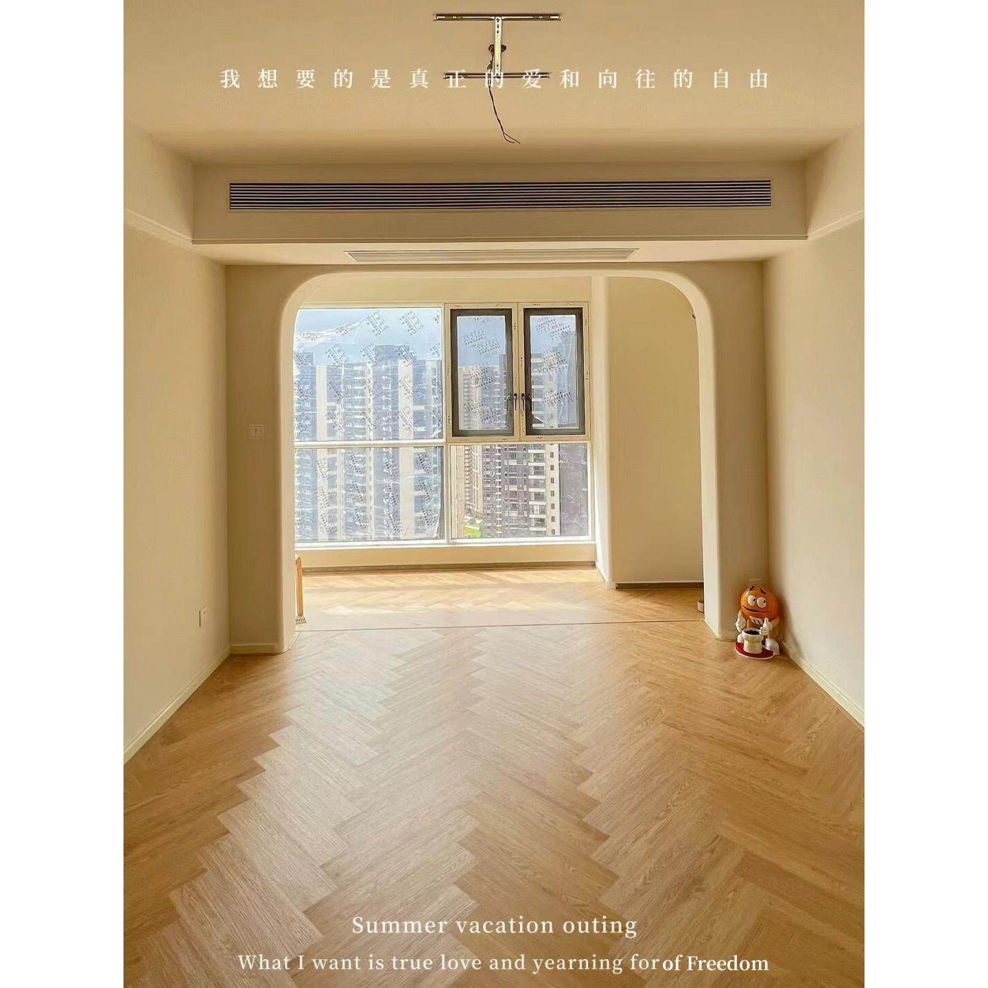 spc石塑地板零醛家用环保防水锁扣石晶PVC地暖地板贴鱼骨纹人字拼