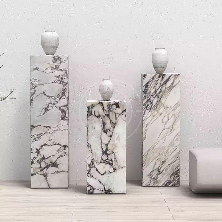 六面体雕塑台摆件客厅沙发边几电视柜落地石墩柱子花架