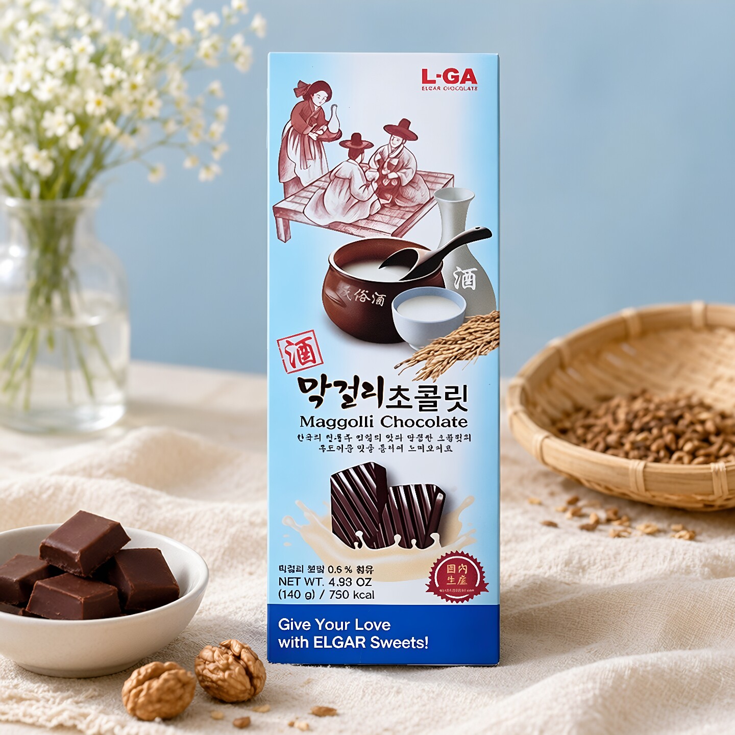 韩国代购L-GA栗子巧克力米酒巧克力进口伴手礼