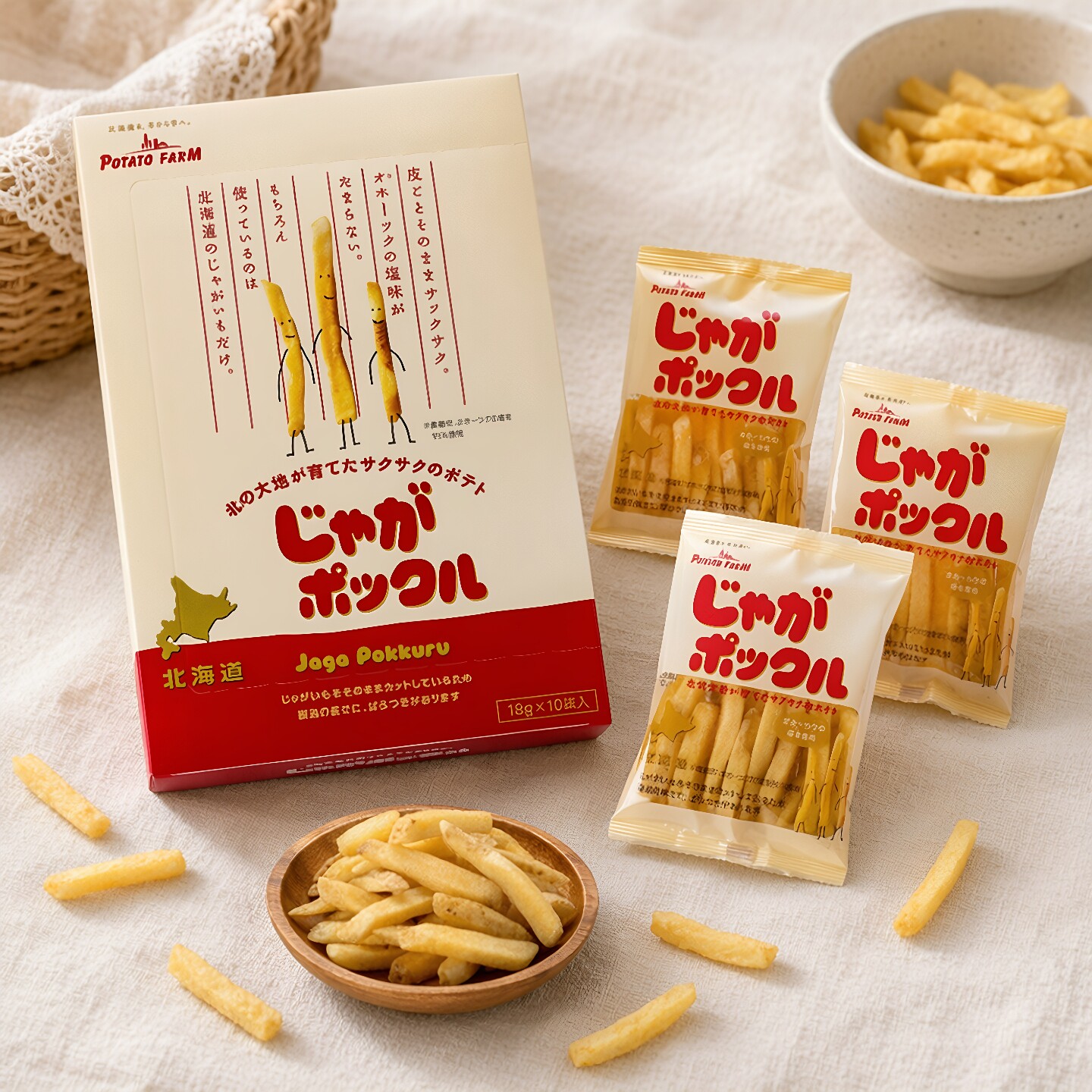 现货日本卡乐比Calbee薯条三兄弟扇贝盐味北海道进口零食伴手礼盒