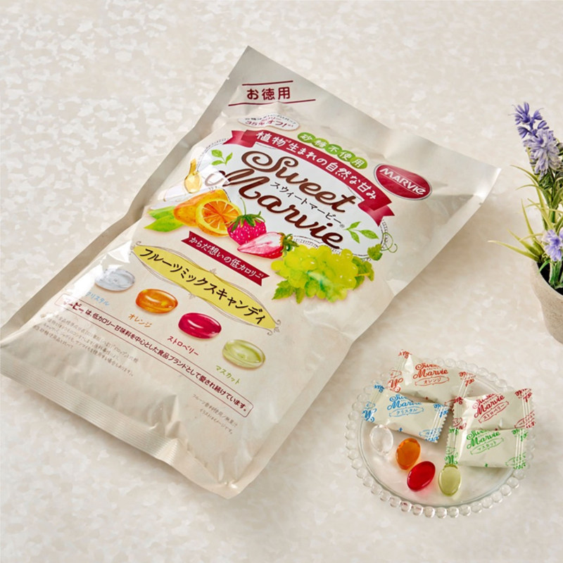 【现货】日本不含砂糖零卡糖麦芽糖混合水果味硬糖儿童糖果 360g