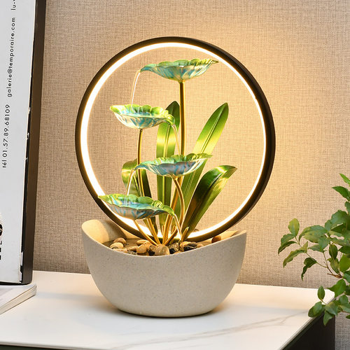 风水轮简约招财流水摆件循环水