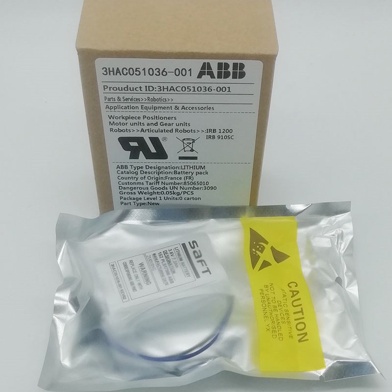 原装进口ABB电池 3HAC051036-001 7.2Ah 机器人电池SAFT 3.6V电池